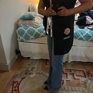 Pink Gift Wrap Crossover using Chanel Ribbon, Camilla Flower, & Dust Bag